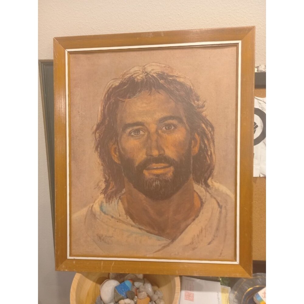 Jesus Painting Richard Hook Framed Numbered Print1969 CPH 38-1572 printed in USA